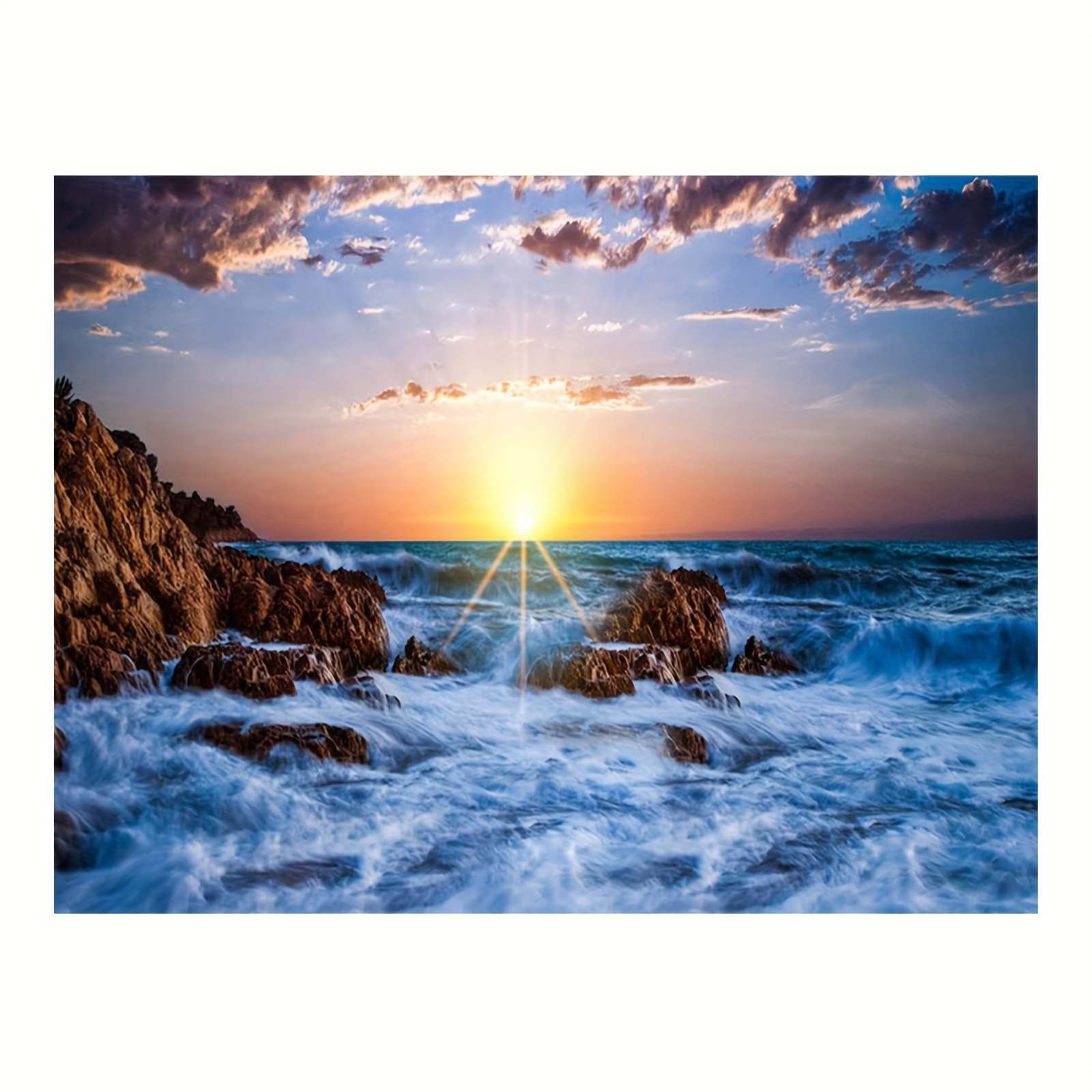 海の風景の絵画 テクスチャーアート キャンバス 22cm×16cm×0.3cm 海の