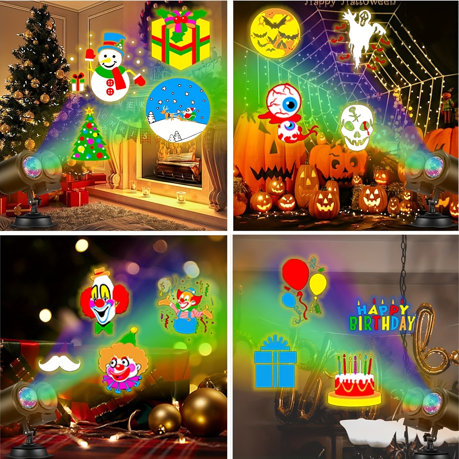 luces proyector de halloween y navidad para interiores,   tubo con 20 diapositivas, función temporizador, lámpara ola 3d para decoración     Detalles del producto 7