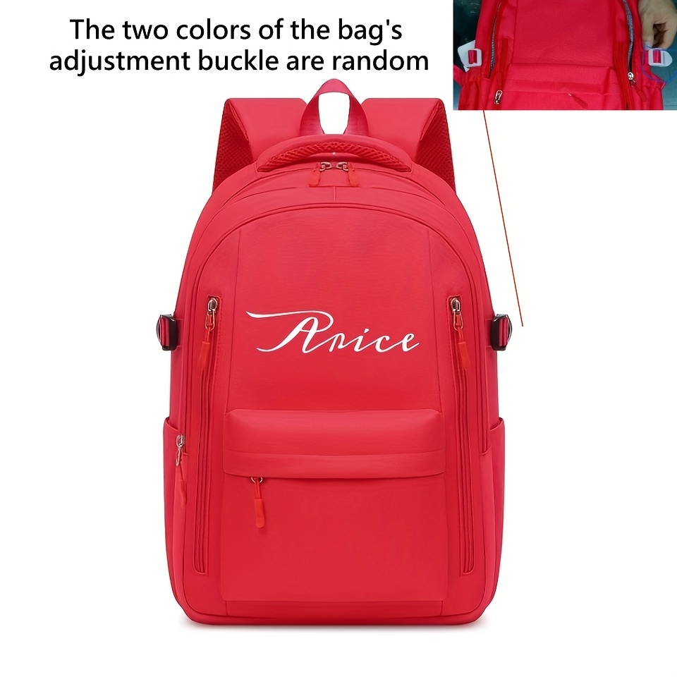 TEMU A Backpack That Personalized With A Customizable Name Or Number. Fashionable, Casual, Large-capacity, Simple And Solid Bags, Perfect For