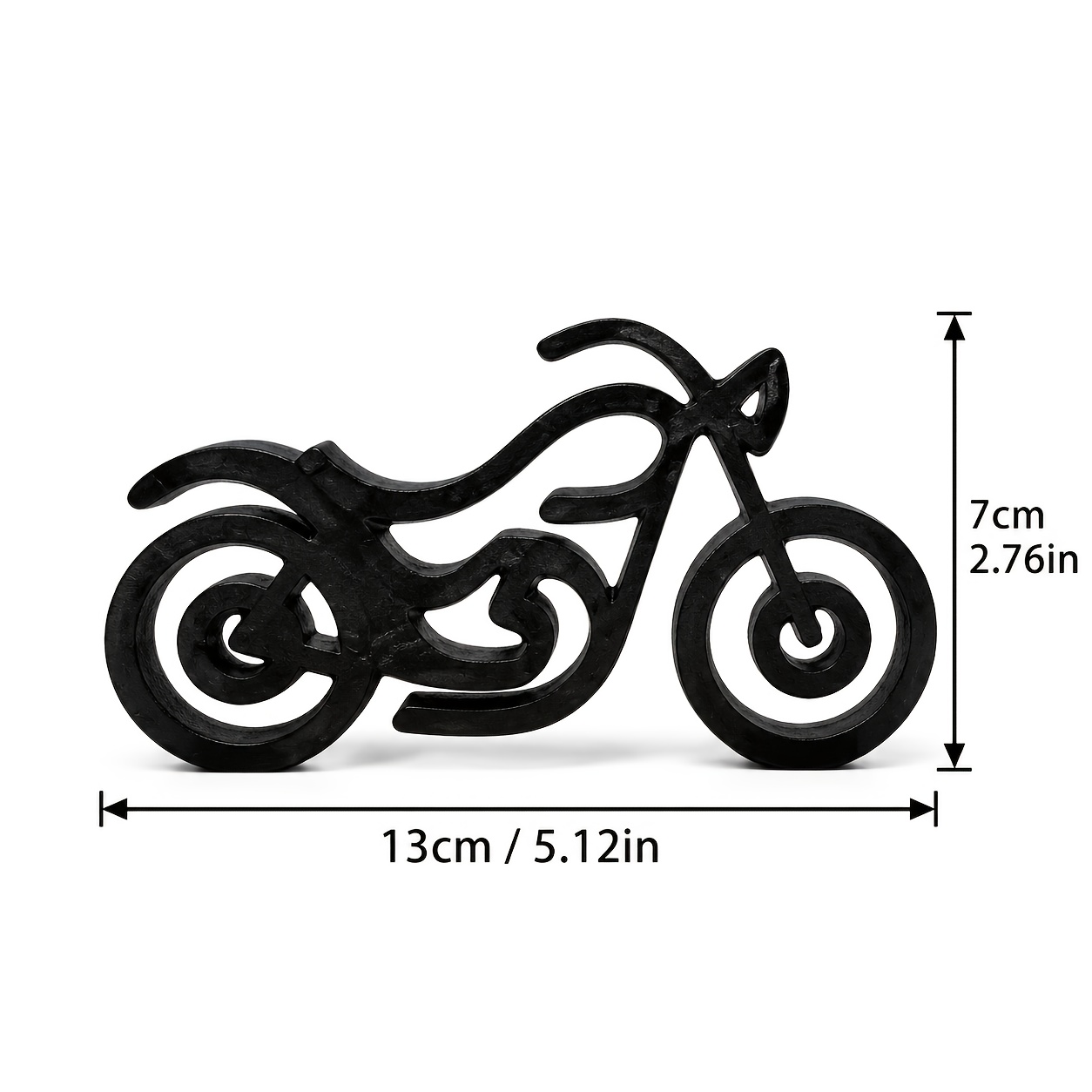 TEMU 1pc Black Minimalist Motorcycle Ornament, Minimalist Single-line Bike Sculpture, Desktop Bookshelf Home Office Decor, Motorcycle Enthusiast