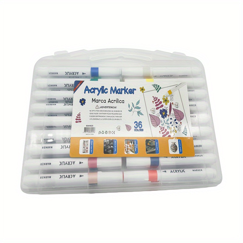 

Acrylic Markers For Creative Diy Doodling And Art Painting: 36 Stackable Colors With Durable Tips, Suitable For Non-transparent Papers