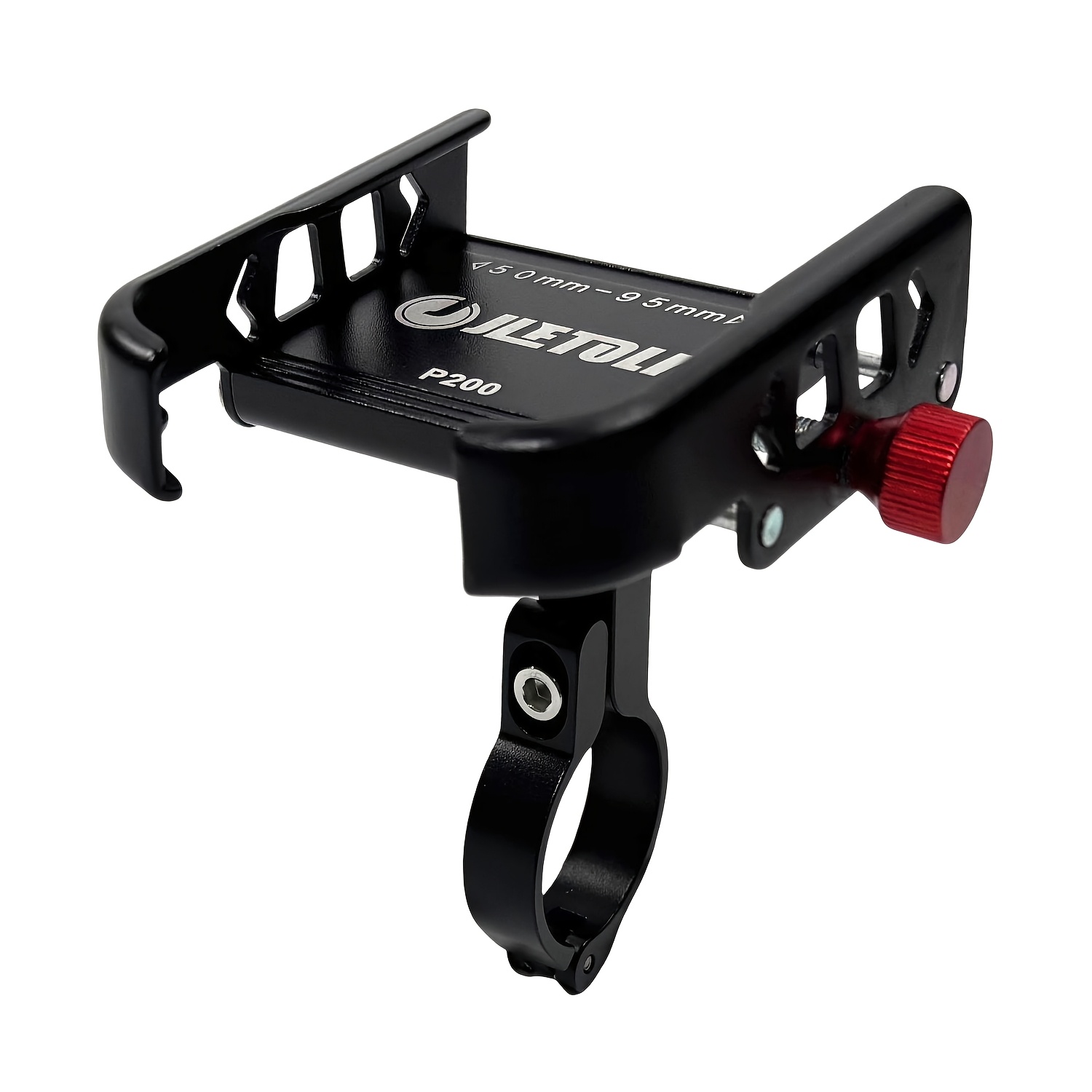 E-shop Fahrrad-Handyhalter aus Aluminiumlegierung, horizontal 360° drehbare Fahrrad-Handyhalterung, passend für 4,5-7 Zoll Handys