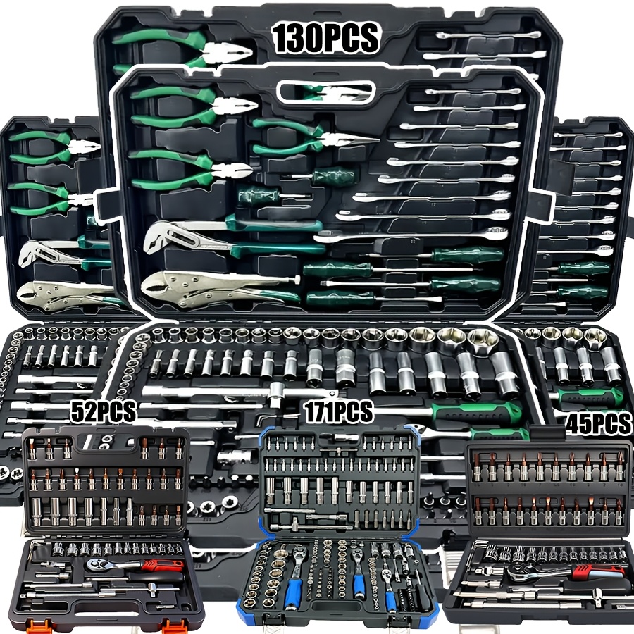 171 130 52 45pcs a   outdoor emergency vehicle repair tool kit an integrated solution for vehicle bicycle and motorcycle maintenance a multi functional manual combination wrench set without batteries for male use only