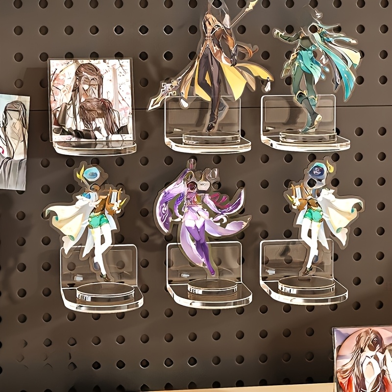 TEMU 6pcs Wall-mounted Figure Display Racks, No-drill Design, Doll Storage Boxes, Acrylic Shelves For Wall Decoration, Figure Display Cases, Suitable