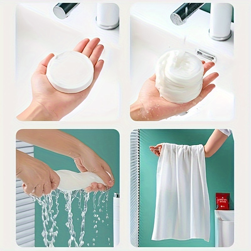 5pcs Large Disposable Bath Towels - Soft, Quick-Dry & Reusable for Travel, Camping, Home Cleaning & Makeup Removal