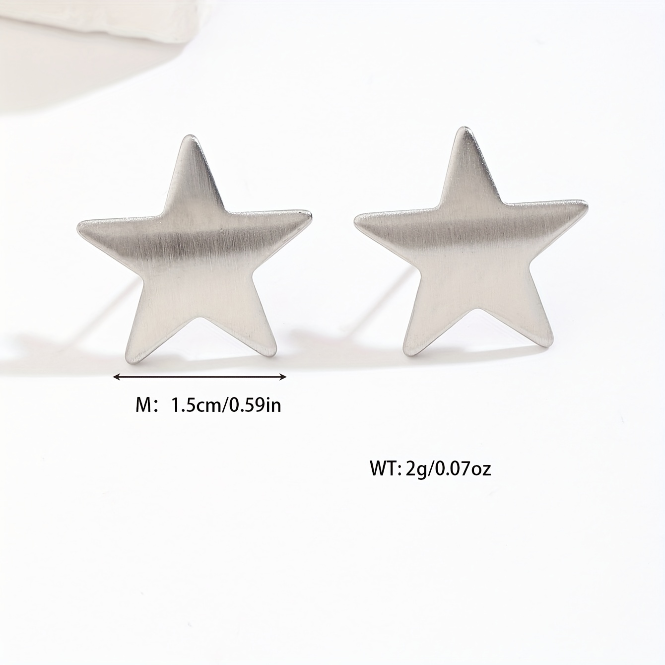 Golden Silvery Stainless Steel Five-Pointed Star Stud Earrings