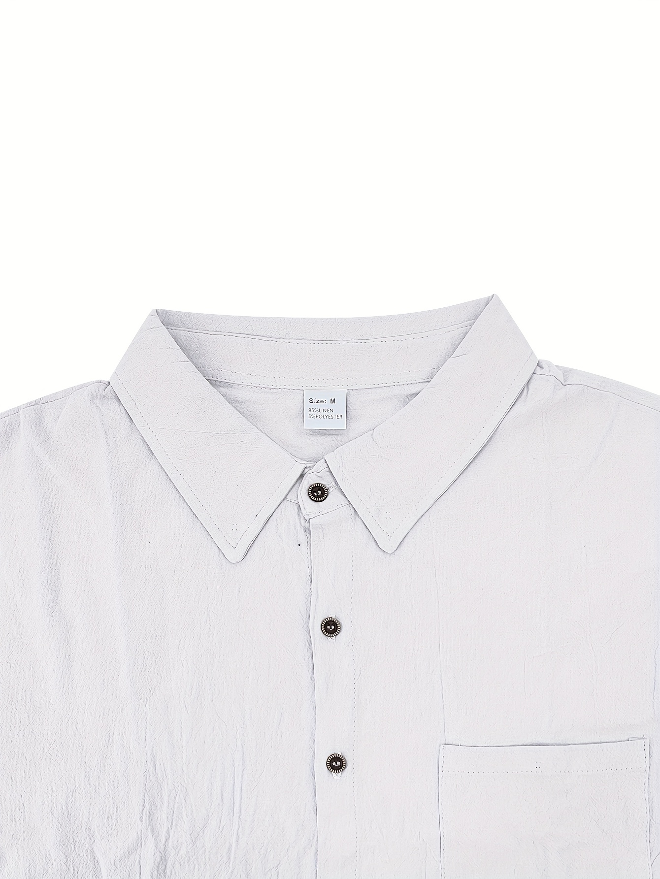 Men'S Summer Linen Casual Short Sleeve Shirt And Loose Beach Long Pants Set