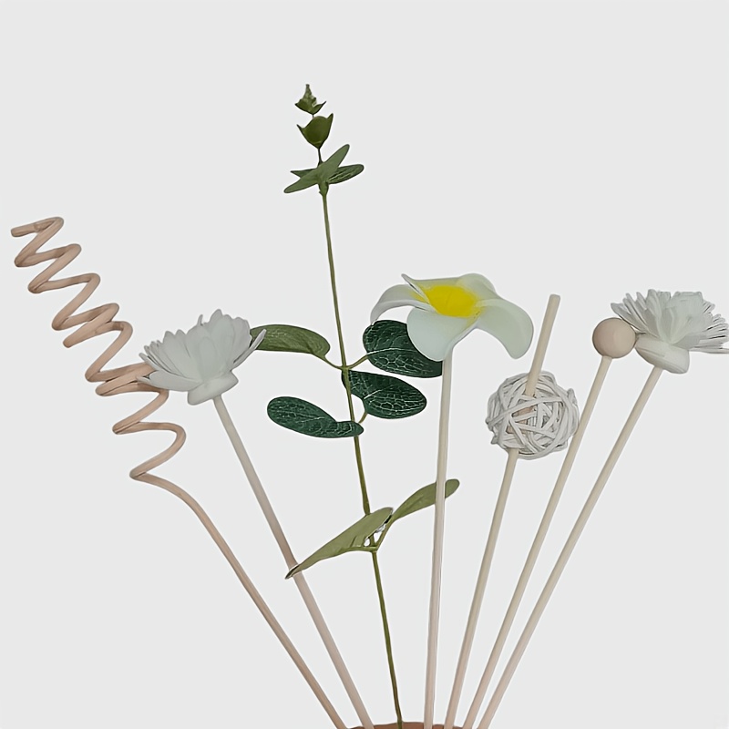 TEMU Kit d'accessoires flamme à faire soi-même, bâtonnets diffuseurs en fibre à haute absorption avec têtes de de créative, accessoires pour chambre