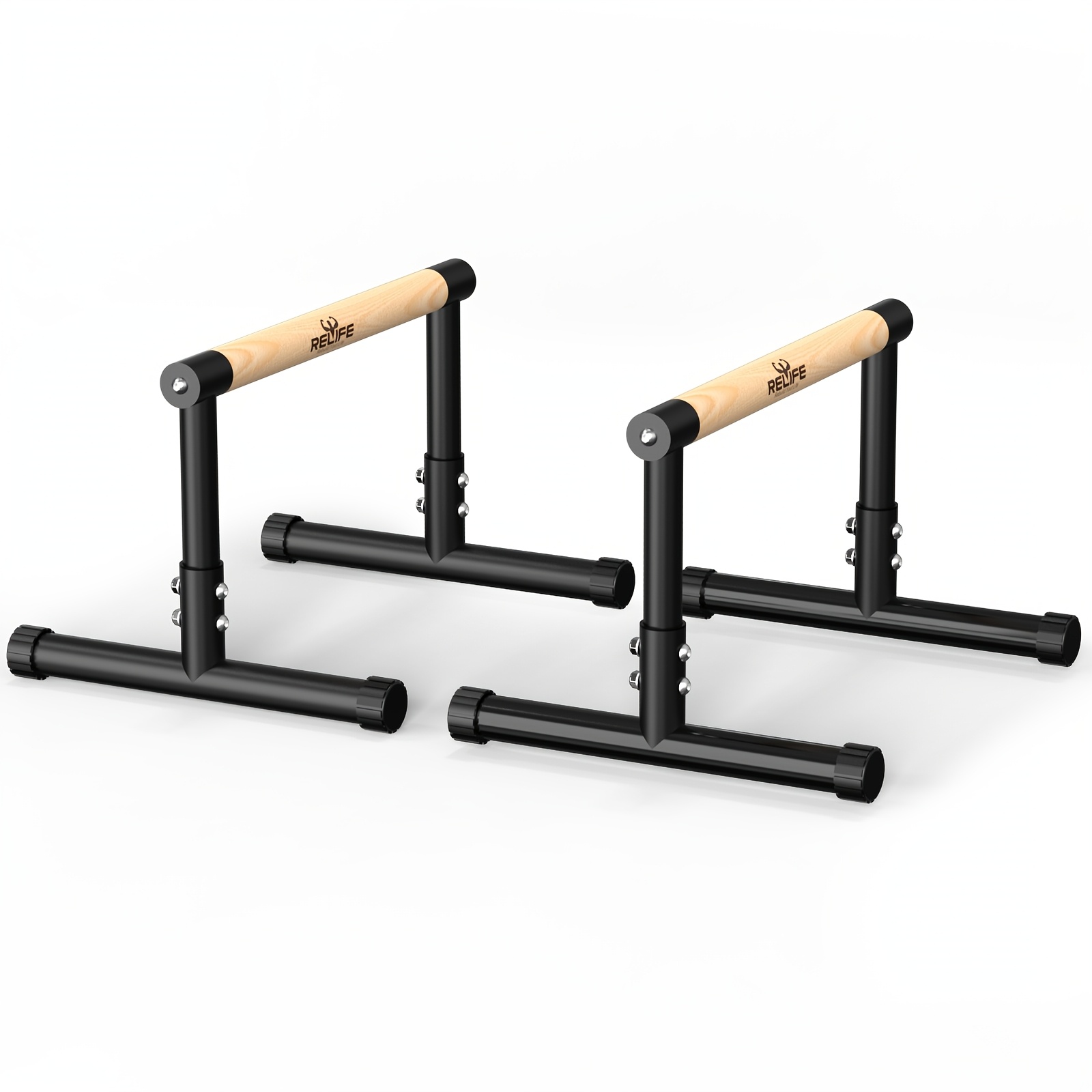 Wooden Parallel Bars - 14-inch High Parallel Bar , Stable Push-up Stand, Heavy-duty Parallel Bar Brackets, Ideal For Home Workout, Calisthenics, Gymnastics, And Upper Training