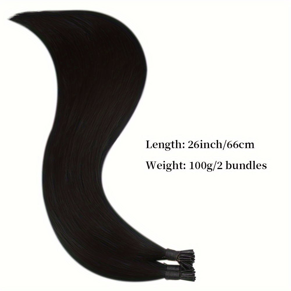 TEMU Hair Extensions Human Hair Black Human Hair Extensions Tips Hair Extensions Real Human Hair For Smooth Straight Hair Hair Extensions 100g
