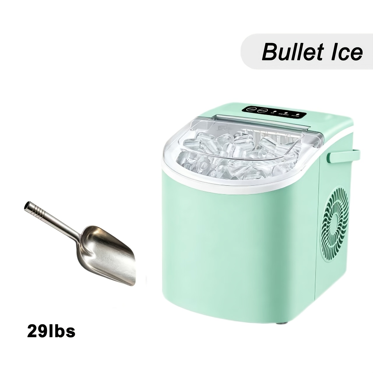 TEMU Saeoola Countertop Ice Maker Machine, 9 Ice Cubes In , Ice Maker With Ice Scoop And Basket, 29lbs In 24hrs, 2 Sizes Of Ice For Home, Kitchen,