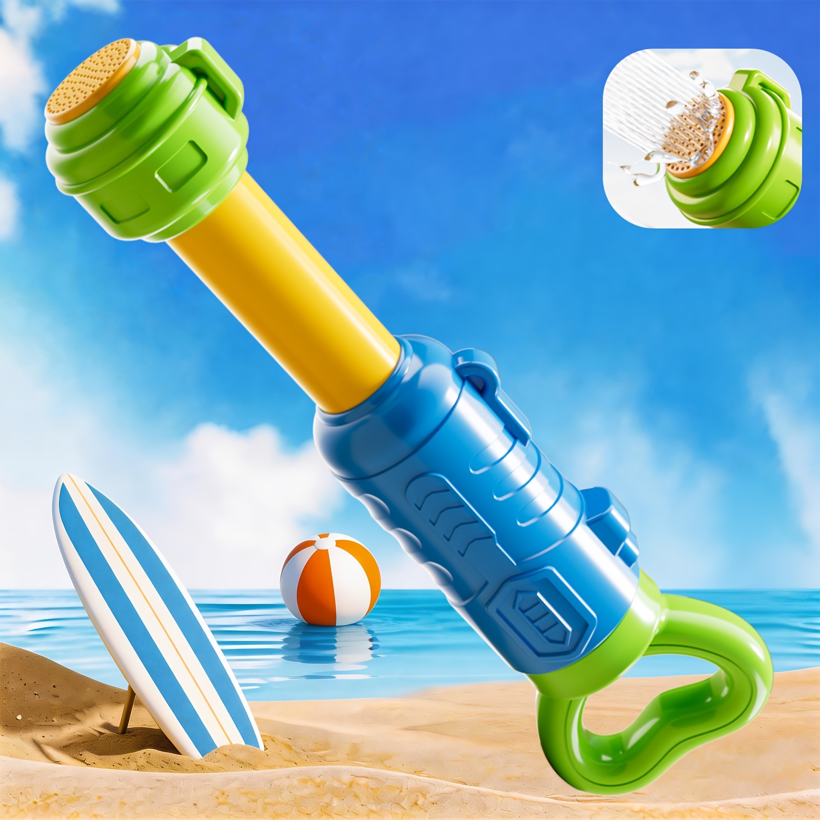 Image of Summer Outdoor Water Play Toy, Pull-out Water Spraying Toy, Suitable For Summer Beach And Pool Water Play, Birthday And Holiday Gift