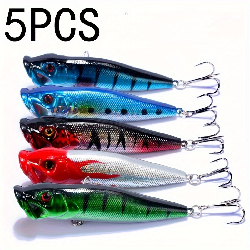 Buy ZWMING Topwater Fishing Lure,Bass Lures Popper Fishing Baits,3D  Lifelike Eyes,Freshwater Saltwater Fishing Hard Lures with Tackle Box  (A-5pcs) Online at desertcartSeychelles