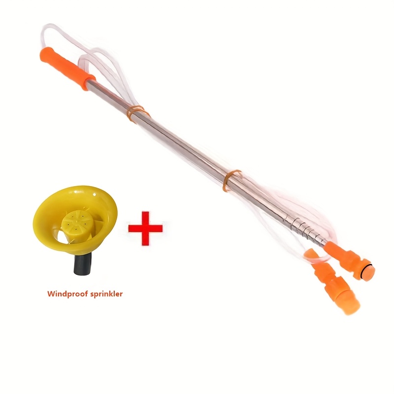 Extended Stainless Steel Sprinkler Hose + Windproof Nozzle, Extension Pole For Efficient Watering And Spraying