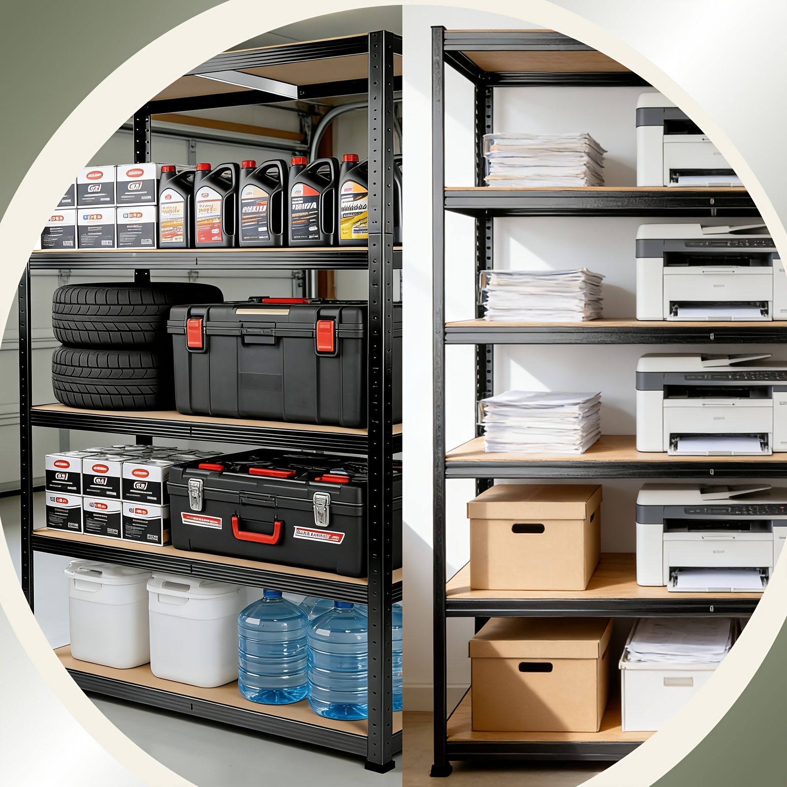 heavy duty 5 tier boltless shelving unit adjustable   metal storage shelf   garages sheds   and home office storage storage racks details 1