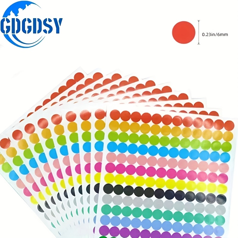 1920pcs Small Dot Stickers Round Color Coding Labels Stickers Label Sticker In 16 Colors For Office Classroom, Classroom Stickers, Office Supplies