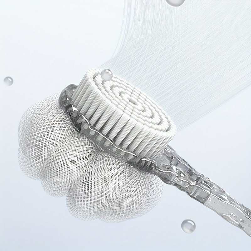 double sided shower brush with back attachment premium medium soft bristles durable slip long handle bath scrubber for perfect cleaning Product details 5