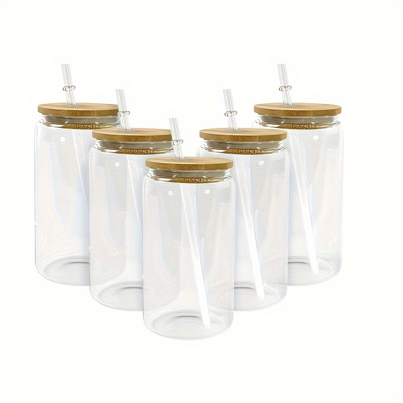 Sublimation glass blanks bamboo lid clear sublimation cups temu qatar