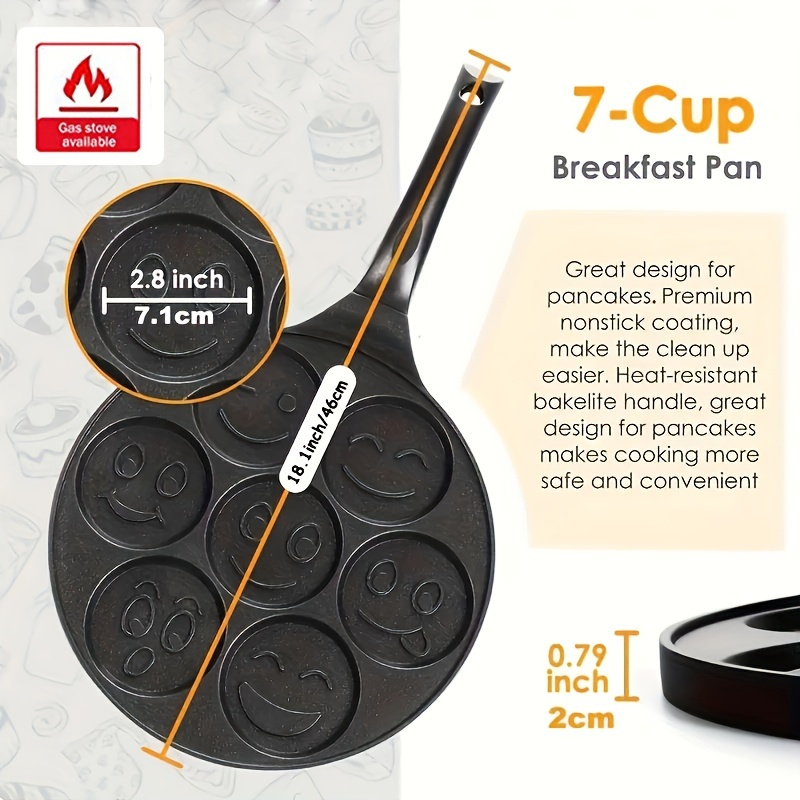 1pc mini pancake griddle mini pancake pan pancake maker with 7 mold design cookware kitchenware restaurant supplies kitchen items eid al adha mubarak details 2