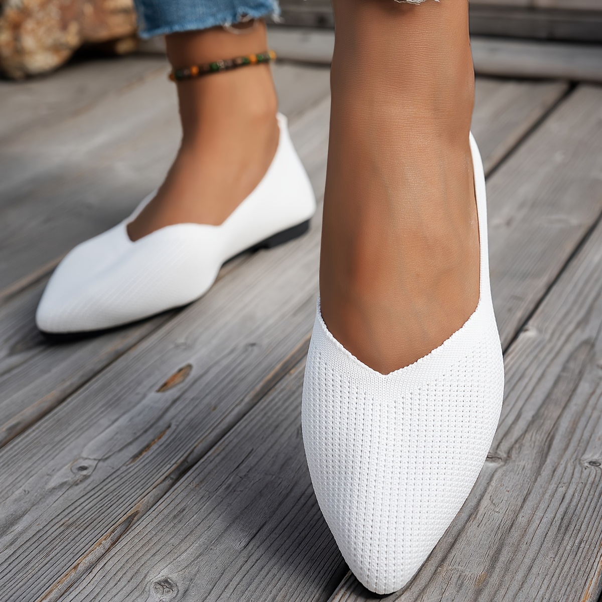 damen elegante weiße strick mesh slip on mokassin stil Temu Germany