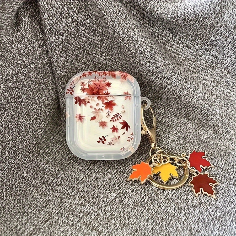 

Protective Case For Airpods 1/2/3 Generations, For Airpods Pro, For Airpods , Maple Leaf Design. Anti-fall Transparent , With Pendant