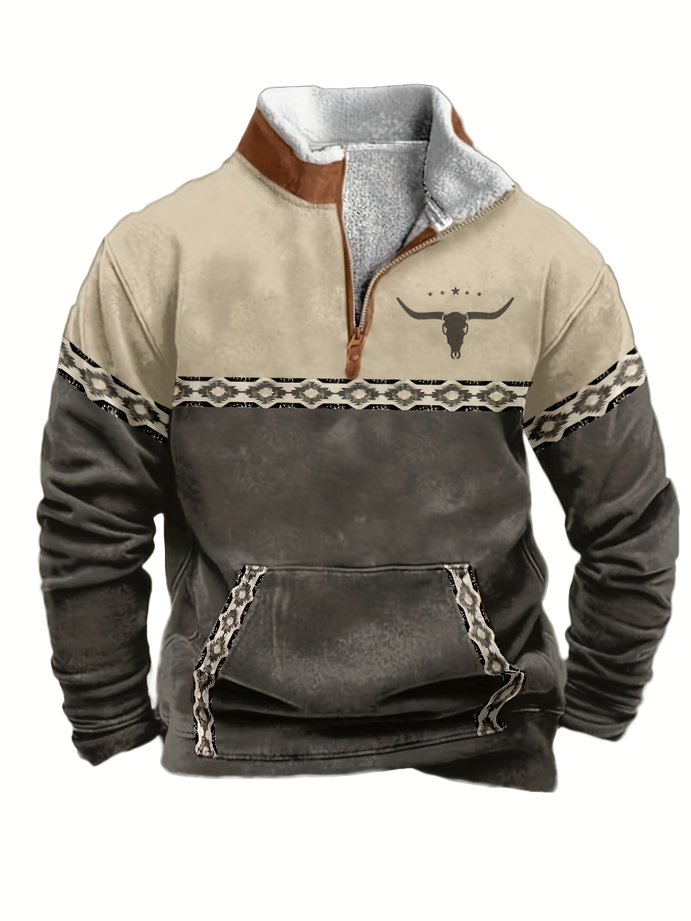 Mens Aztec Fleece Jacket Western Aztec Hoodie Beotyshow Aztec