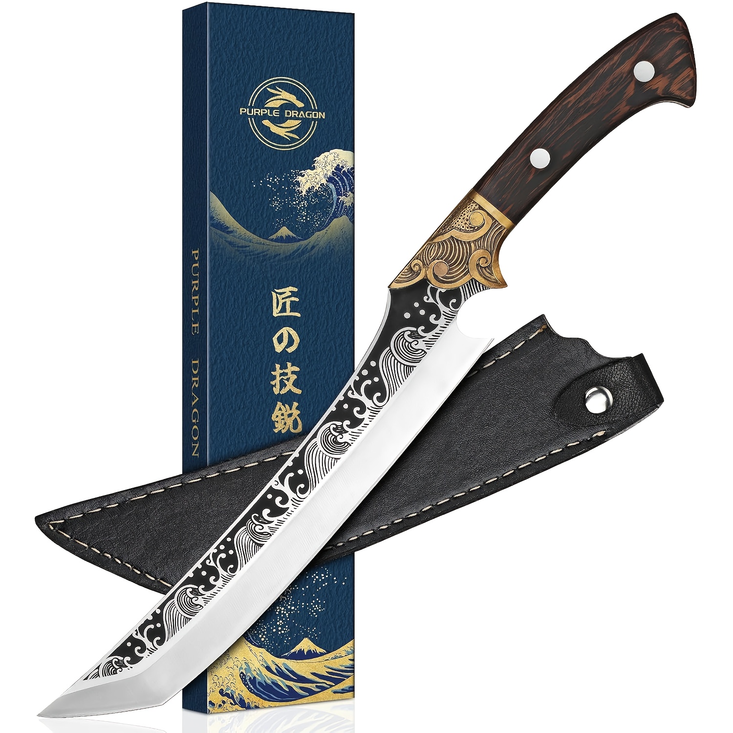 Carving Knife - 8.86 "brisket Knife, Gift Knife For Grilling And Meat Cutting - , Including Sheath, Full Tang, Ergonomic , Gift For Family And Friend