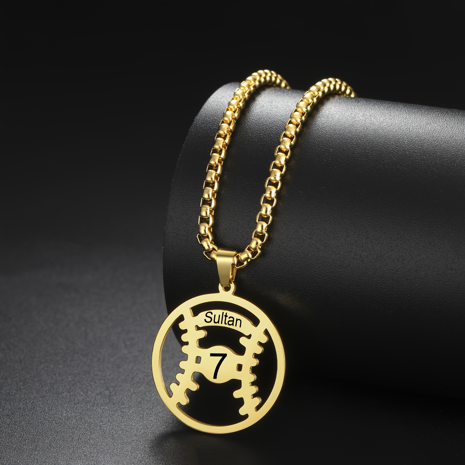 Customizable Baseball Number & Name Pendant Necklace