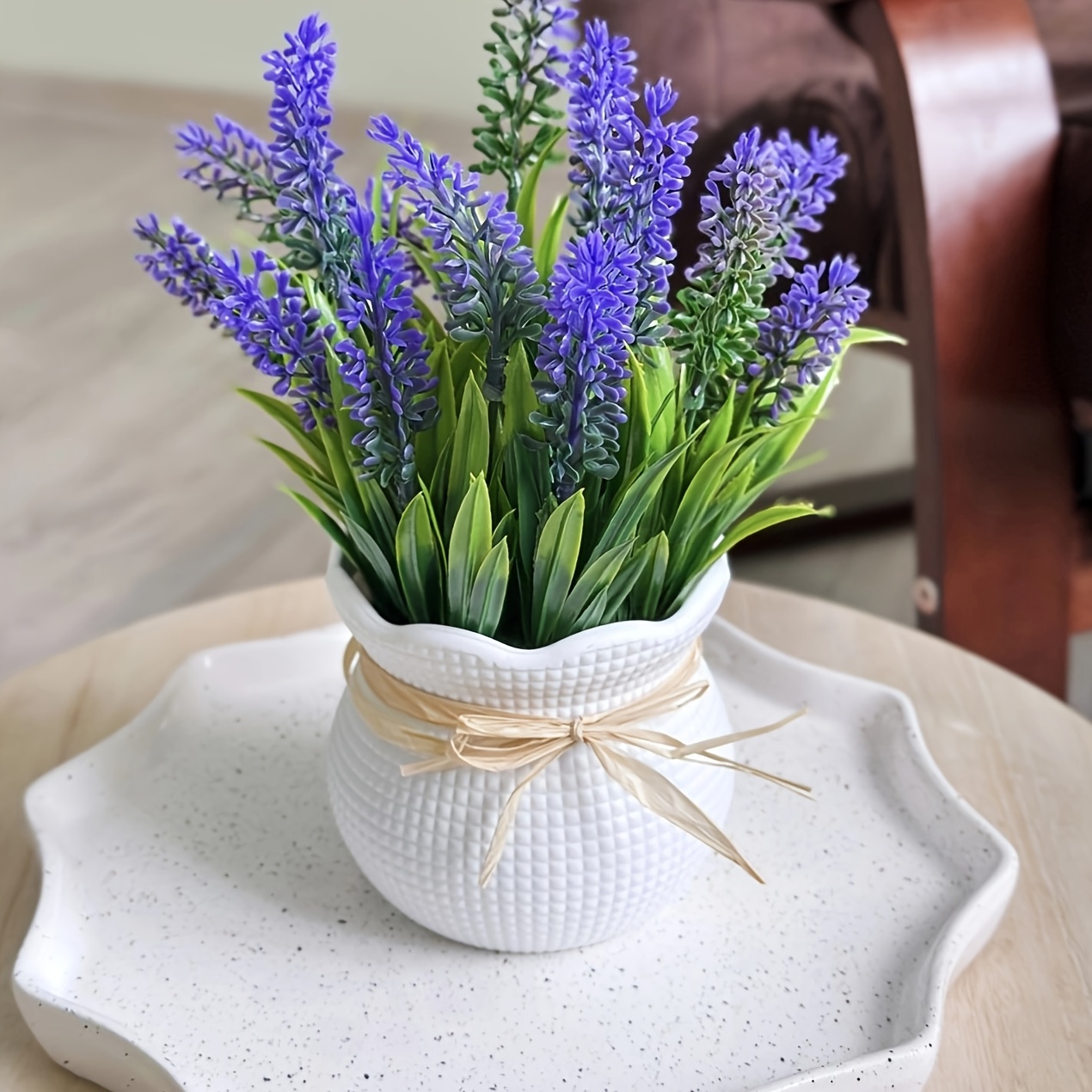 Image of 1 Artificial Lavender Flower Potted Plant, Suitable For Indoor And Outdoor Decorations, Wedding Arrangements, Dining Table, Office, Bookshelf, Balcony, Bathroom Fake Flowers Decoration