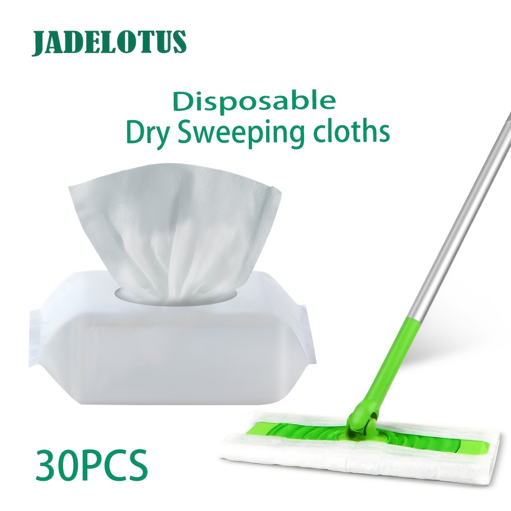 Image of 30/50/100pcs Dry Sweeping Cloth: Static Dust-removal Paper, Disposable Air- Paper Cloth, Wet And Dry, Suitable For Living Room, Bedroom, Bathroom, Kitchen, And Floor Cleaning