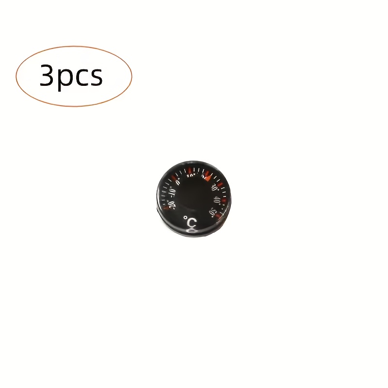 E-shop 3 Stück Mini-Thermometer mit kleiner runder transparenter Skala - Hochpräzises Thermometer geeignet für Auto, Büro, Innen-/Außenbereich -
