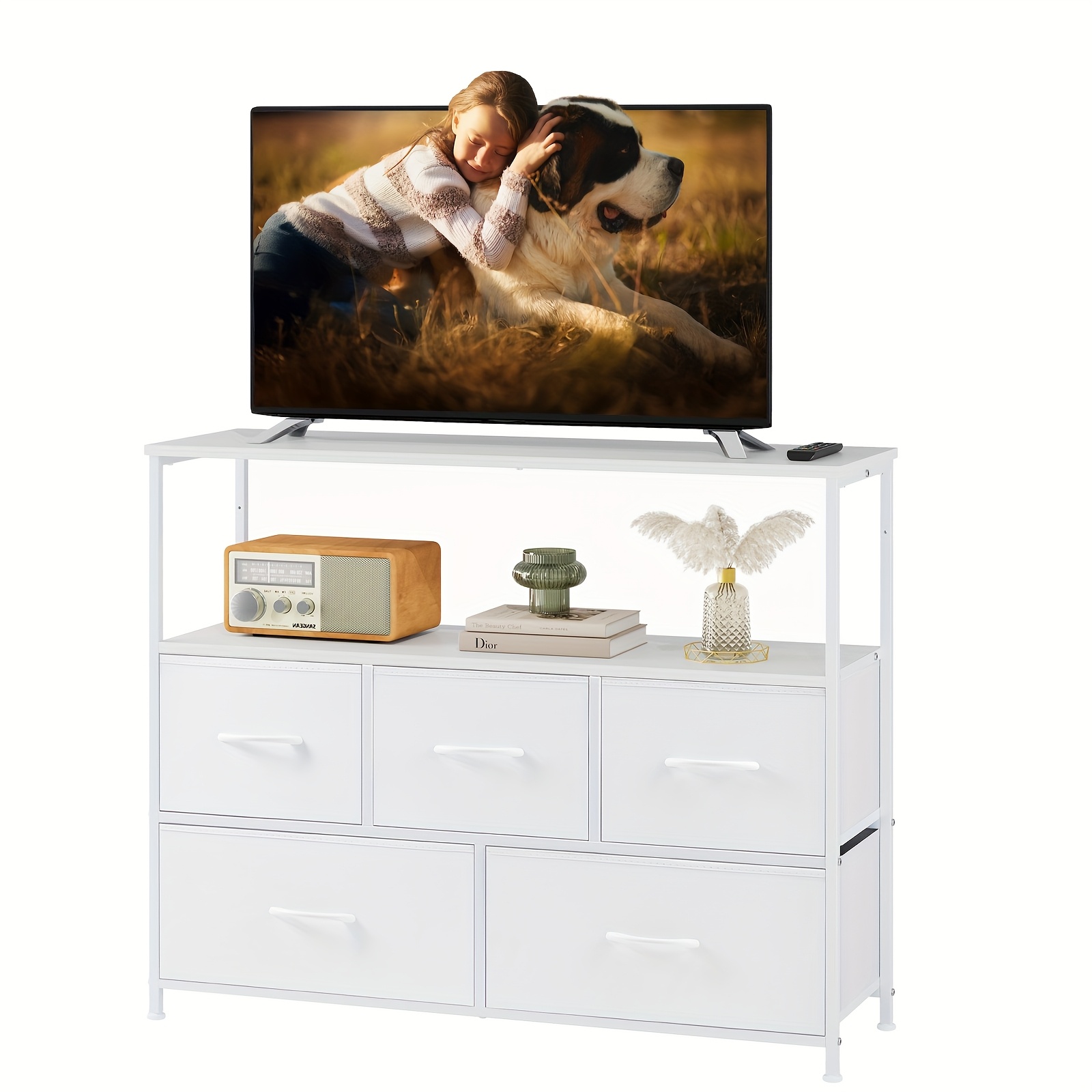 tv dresser for bedroom MyDepot 5-Drawer Dresser TV Stand for Bedroom - Entertainment Center for 45