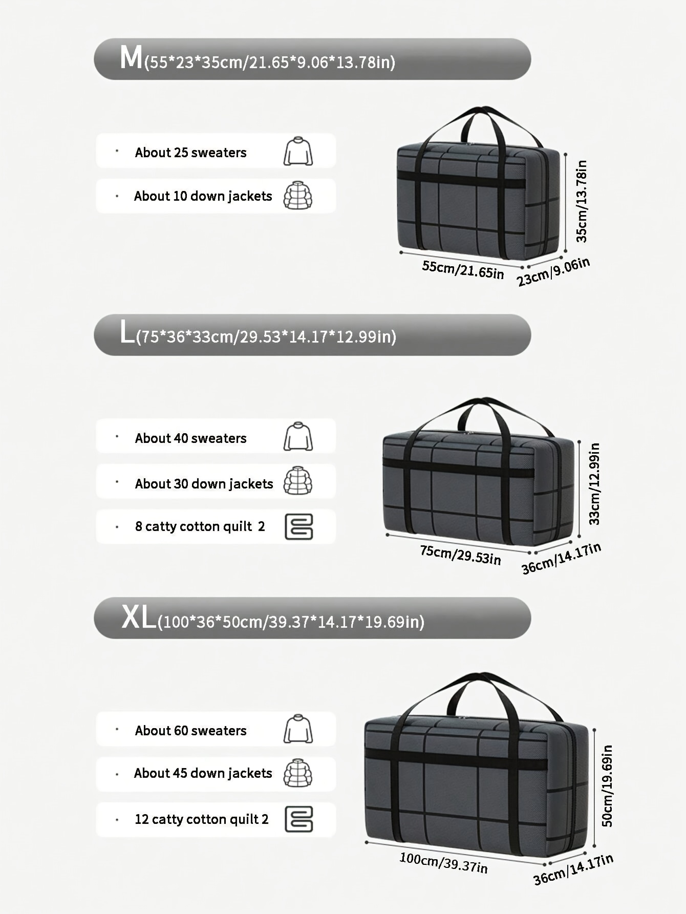 1pc portable storage bag, large capacity travel bag, handling bag, with handle, suitable for quilt, clothing, clothes, and other items storage