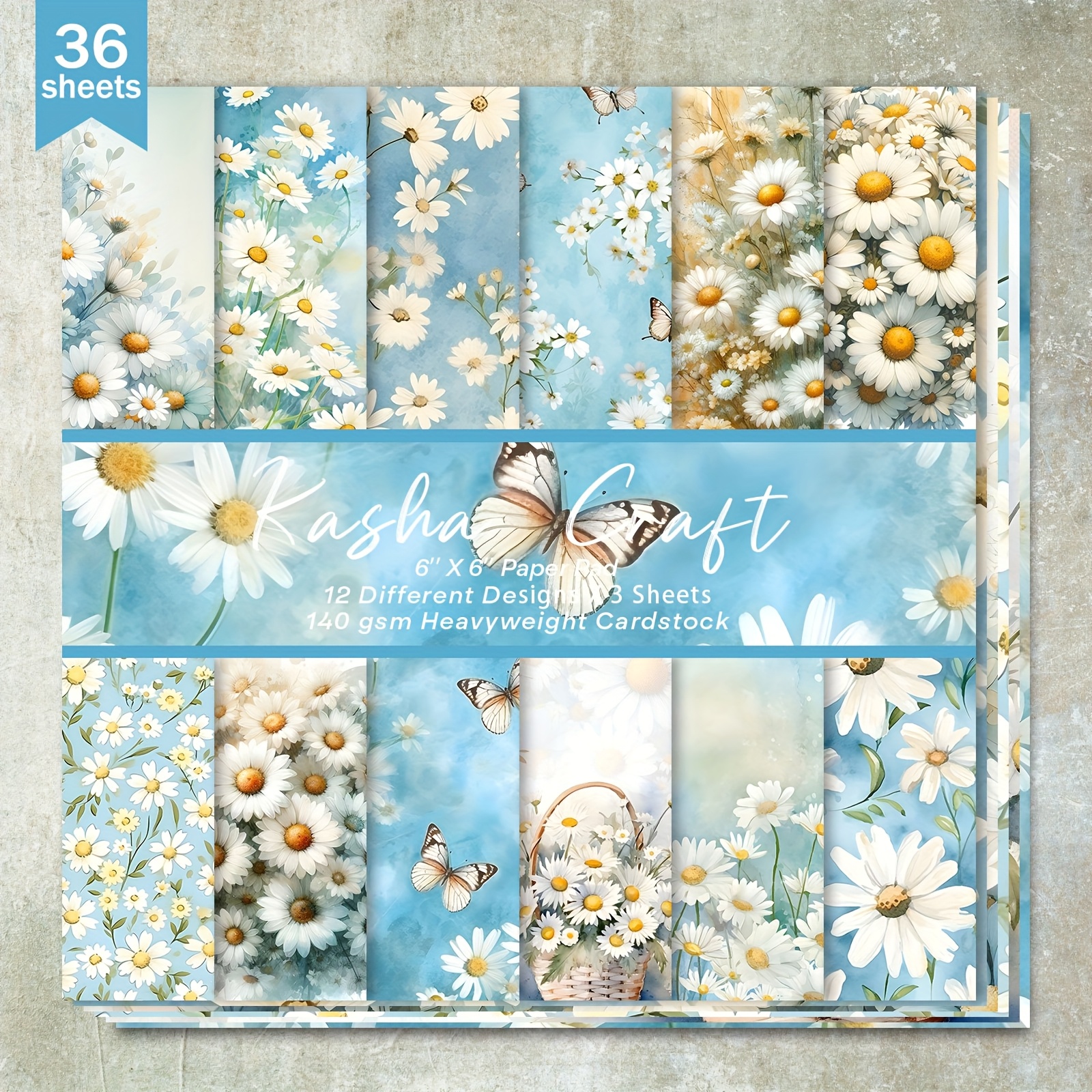 item picture 36 sheets of 6 inch daisy and      r for  ing   journals greeting cards photo albums and crafts    r floral pattern  r vibrant colors    