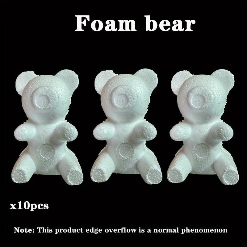 

10pcs Foam Bear Molds, Polystyrene Foam Rose Bear, Suitable For Diy Craft Painting, Flower Arrangement, Birthday Gifts (20cm/7.87in)