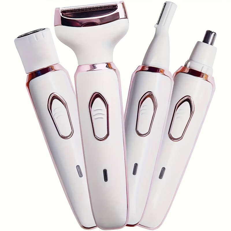 TEMU 4in 1 Women's Electric Hair Remover/women's Electric Hair Remover Set/women's Bikini Trimmer/usb Rechargeable/hair Remover For Eyebrows, Nose, Face, Legs, / Portable, Gentle, Women's Gift, Gift