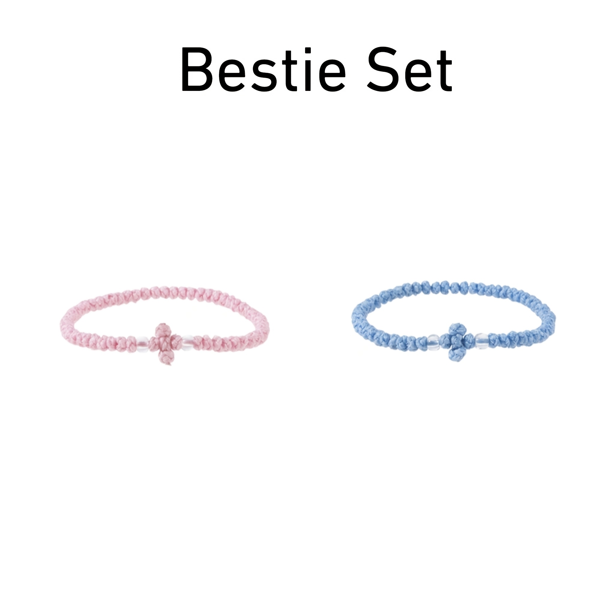 TEMU Ensemble de bracelets tressés croisés Meilleur Ami/ Couple/Famille (2 pièces), Bracelet de poignet unisexe réglable à nœud coulissant (14.5Cm),