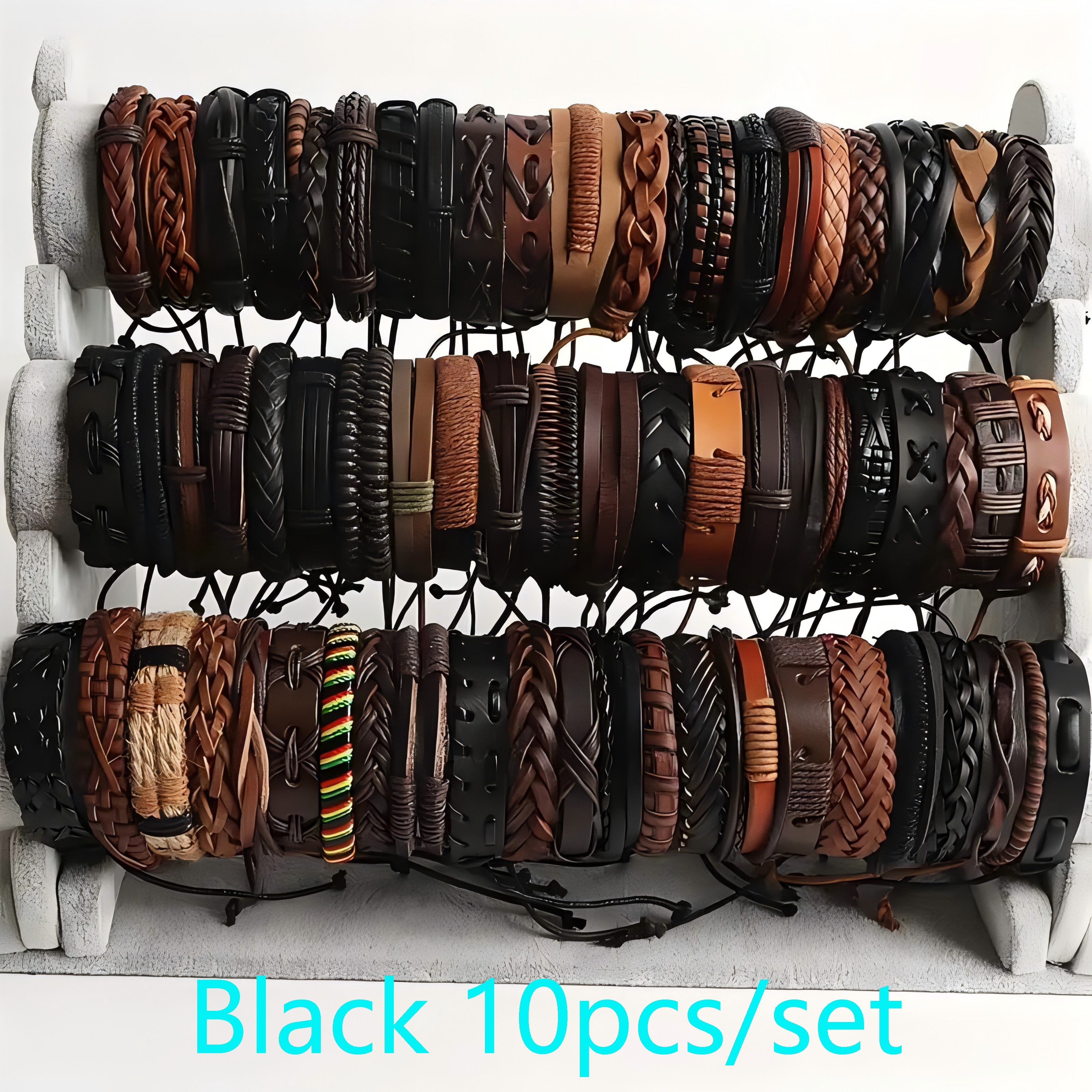 Image of 10pcs Stylish Brown Teenager's Mixed Casual Faux Leather , For Teenager, For Teenager