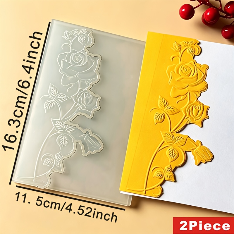 TEMU 2pcs High Quality Reusable 3d Embossing Templates, , Festival Craft Supplies, Hand Embossing Molds, Scrapbooks, Albums, Decorations, , Card