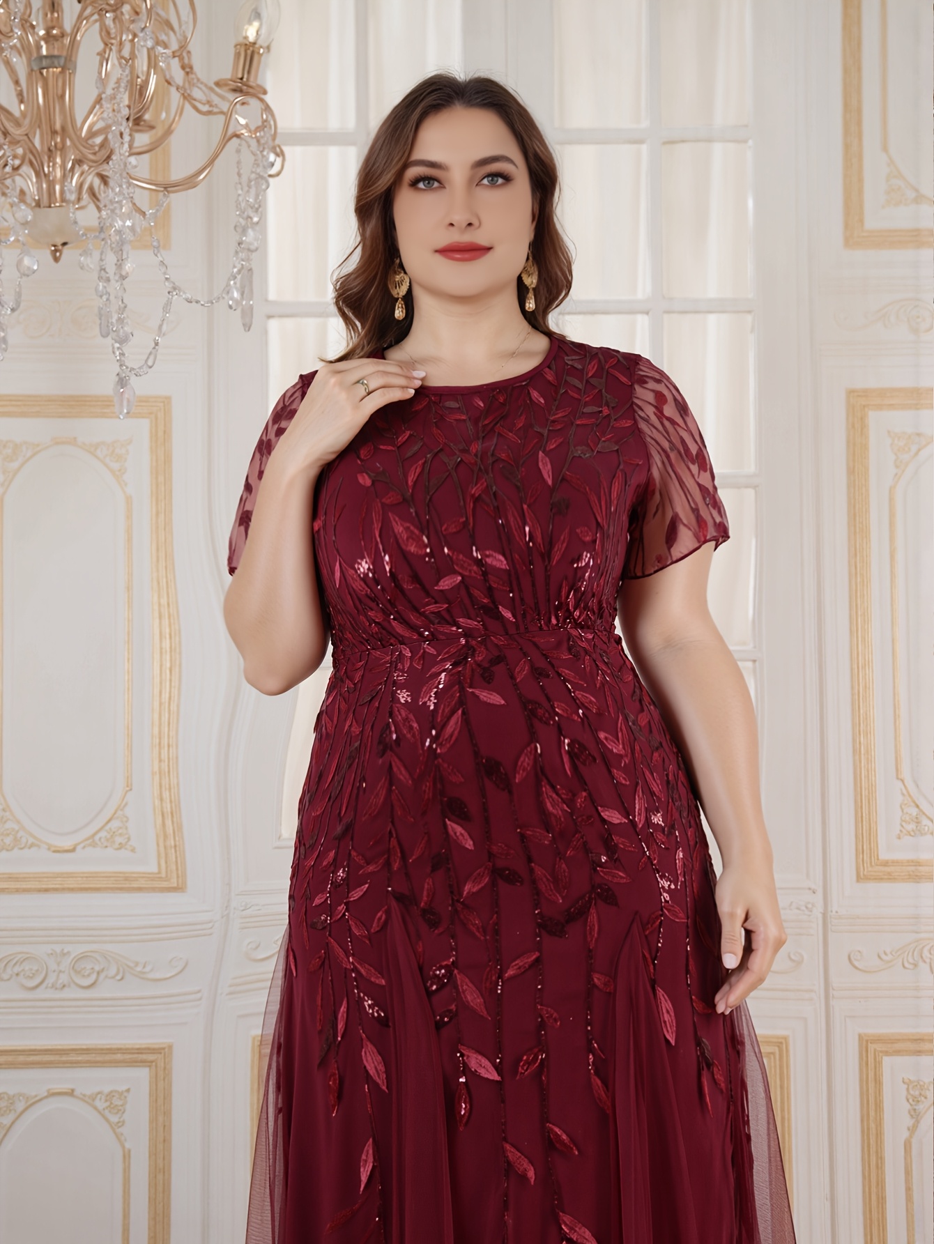 Plus Size, Women's Plus Size Formal Wedding bridesmaid dress Elegant  Pink, Flared Skirt, Fit-and-Flare Party, Prom, Formal Events Hand  Washable We