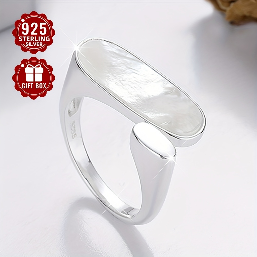 Women's Ring S925 Pure Silvery Hip hop Silvery Shell Texture Ring
