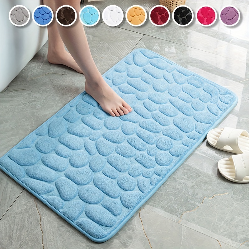 1pc cobblestone floor mat bathroom water absorption anti skid mat bathroom doormat bedroom carpet floor mat bathroom anti skid mat details 0