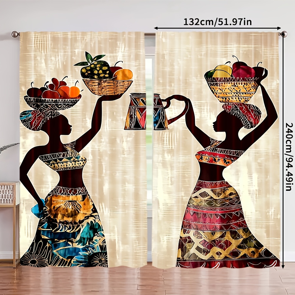 TEMU 2pcs, Rideaux à Bohèmes Indiens pour Femmes Lavables en Machine ( Tringle, Mouvement, Pile) Décorations Intérieures Parfaites pour , et la