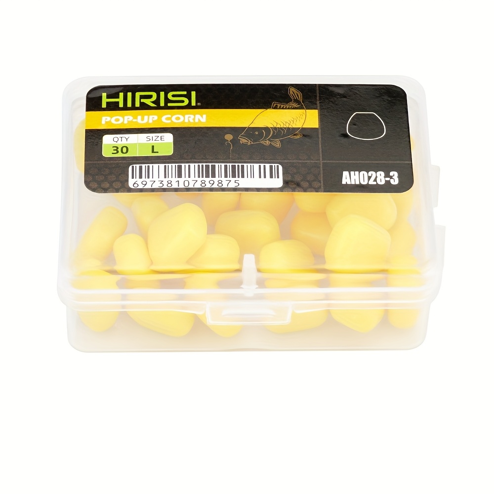 Hirisi 30pcs Artificial Corn Soft Bait For Fishing Rod Holders Scent-infused Carp & Panfish Floating Version With Realistic