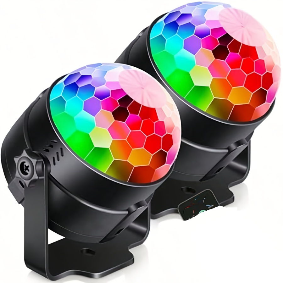 TEMU 2/4pcs Sound Activated For Party Lights With Remote Control, Disco Ball Light, Strobe Lamp For Birthday For Party Decorations, Lights For