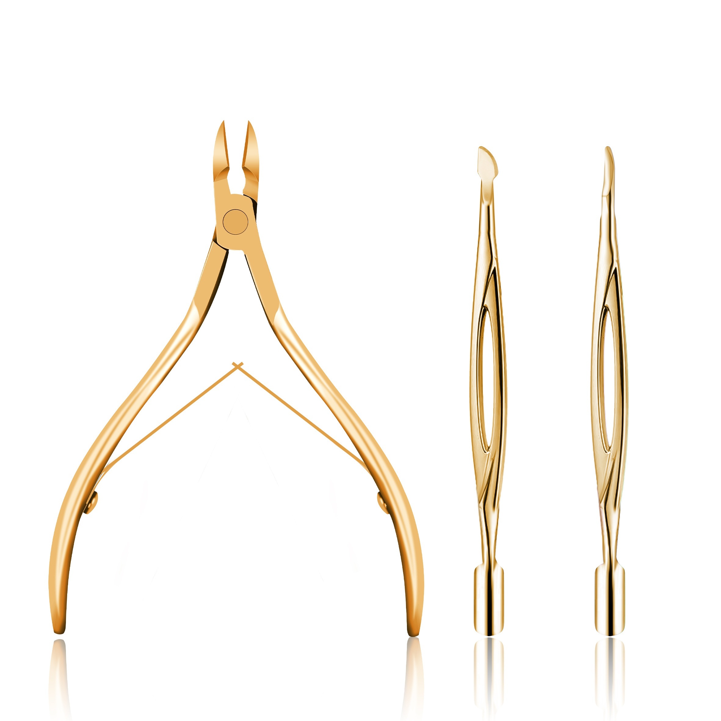 3pcs Stainless Steel Nail Cutter Clipper Cuticle Set With Dead Skin Pusher Nail Remover Tools