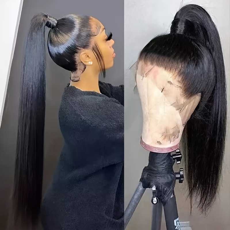 Women' Full Hd Transparent Lace Front Human Hair Wig - 360° Lace Frontal With Dense Hair, Straight Wigs Suitable For Women, 16-36 Inch Lengths, Comfortable Wearable Hair For Daily Use &