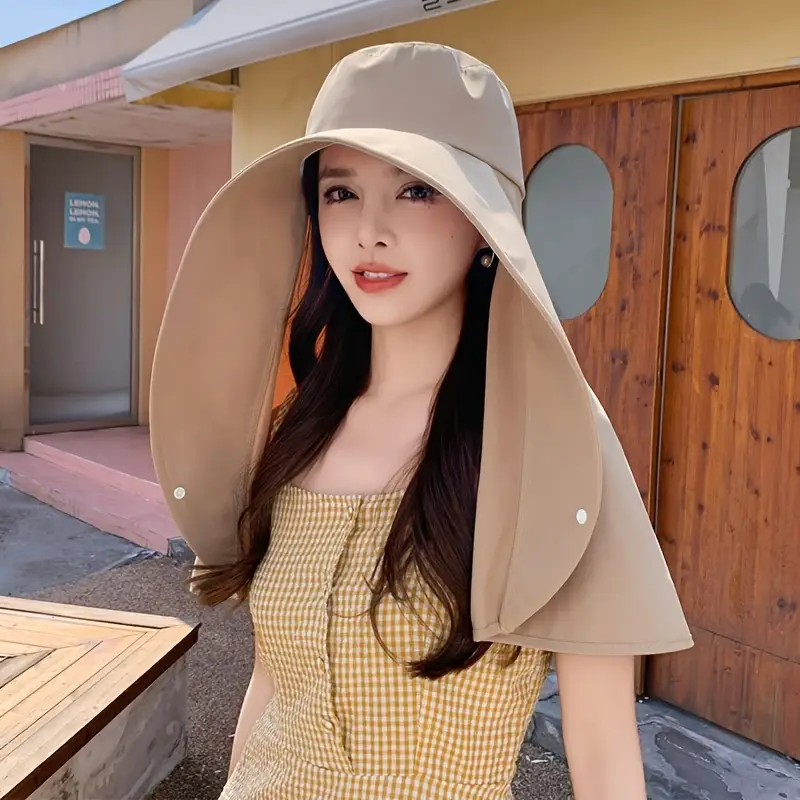 Summer New Full Protection Sun Hat Large Brim Neck Covering