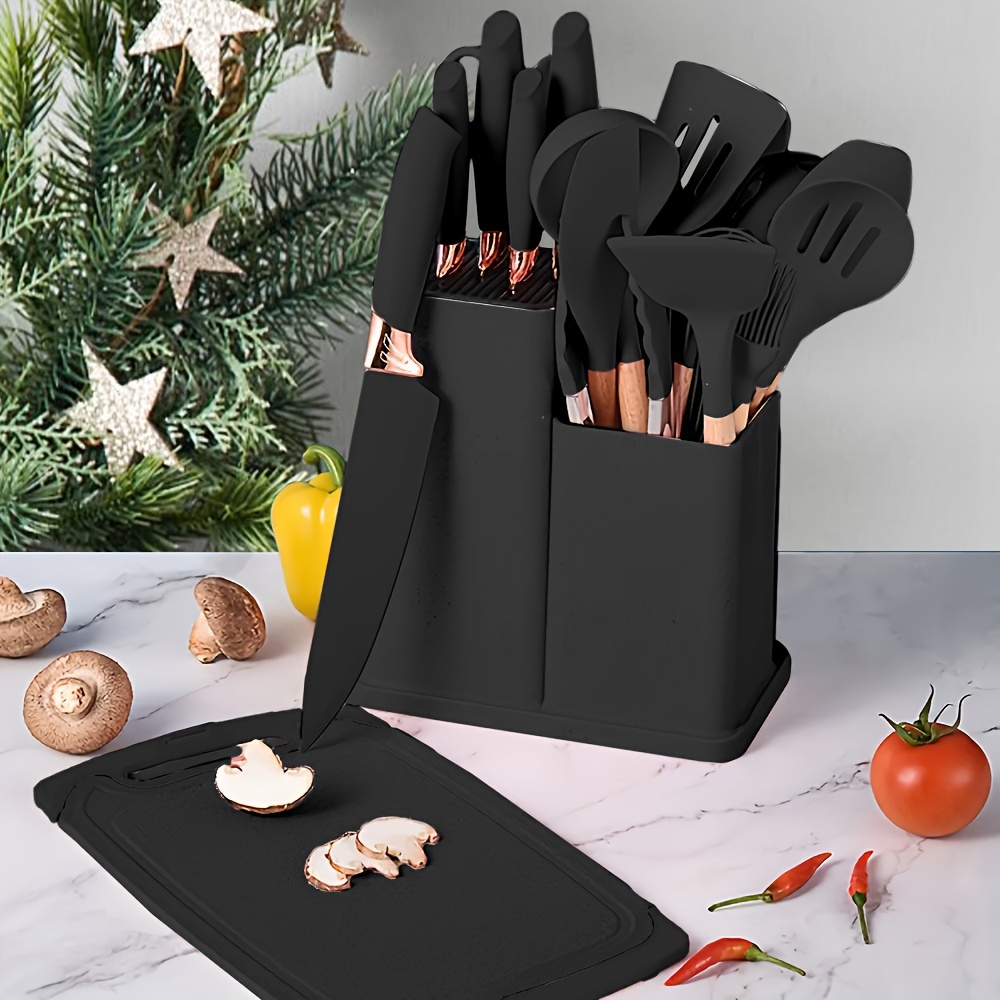 

19- Set Of High Quality Kitchenware Wooden And Knives--, Cooking And - For And Cleaning