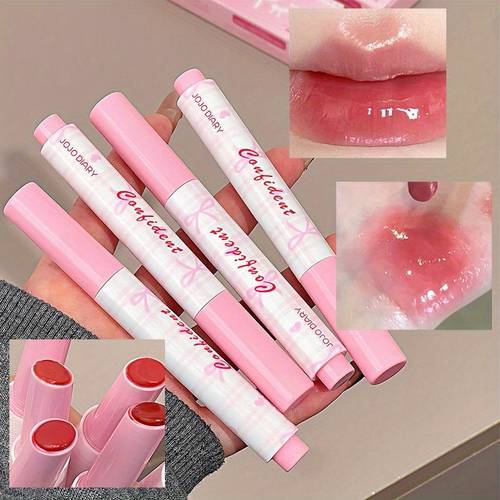 jojo diary tinted lip gloss suitable for types moisturizing and plumping double layer and care tinted lip gloss unisex christmas gift